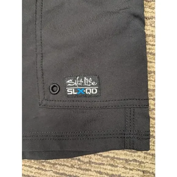 Salt Life SLX-QD Hybrid Shorts Men’s 40 Vapor Stretch Cargo Black Swim Beach - Picture 9 of 9